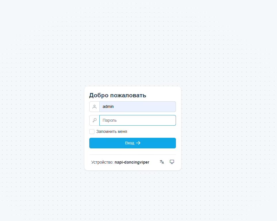 Окно входа в NapiConfig