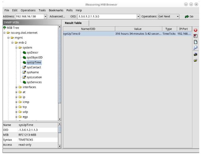Проверка отклика по SNMP v2c